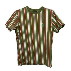 HUF Striped Nikola T-Shirt Green‎ Skater Streetwear Fire Hydrant Logo Mens Small